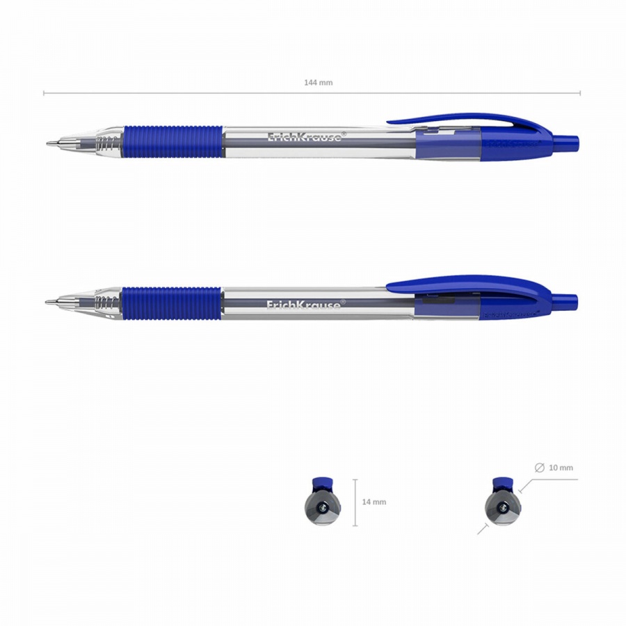 Ручка шариковая автоматическая Erich Krause U-209 Classic (0.3мм, синий цвет чернил, масляная основа) (47578)