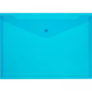 Папка-конверт на кнопке Attache (А4, 150мкм, до 100л., пластик) синяя, 10шт.