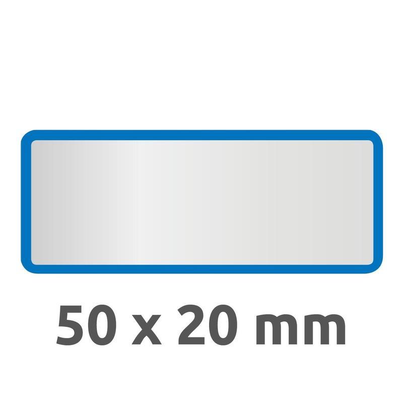 Этикетки самоклеящиеся Avery Zweckform для инвентаризации (50x20мм, 5шт. на листе А4, 10 листов) серебристые с синей рамкой