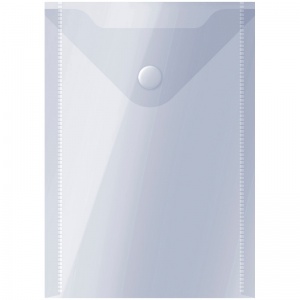 Папка-конверт на кнопке OfficeSpace (А6 (105x148мм), 150мкм, пластик) прозрачная, 10шт. (267536)
