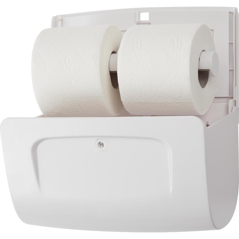 Диспенсер для туалетной бумаги рулонной Luscan Etalon Doublemini, пластик, белый