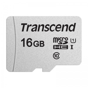 Карта памяти microSDHC Transcend, 16Gb, Class 10, 1шт. (TS16GUSD300S-A)