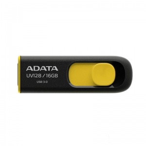 Флэш-диск USB 16Gb A-DATA UV128, USB3.0, черный/желтый