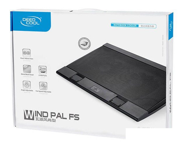 Подставка для ноутбука Deepcool Wind Pal FS, 17&quot;, 2 вентилятора, черная (WINDPALFS)