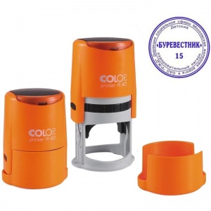 Оснастка для печати Colop Printer R40 Neon (d=40мм, круглая, пластик, с крышечкой) оранжевая