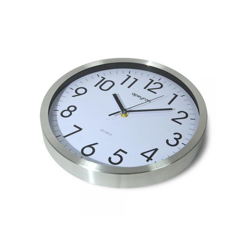 Часы настенные аналоговые Apeyron ML 7120, белый, рамка металлик