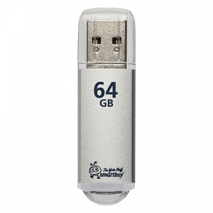 Флэш-диск USB 64Gb SmartBuy V-Cut, USB3.0, серебристый (металл.корпус) (SB64GBVC-S3)