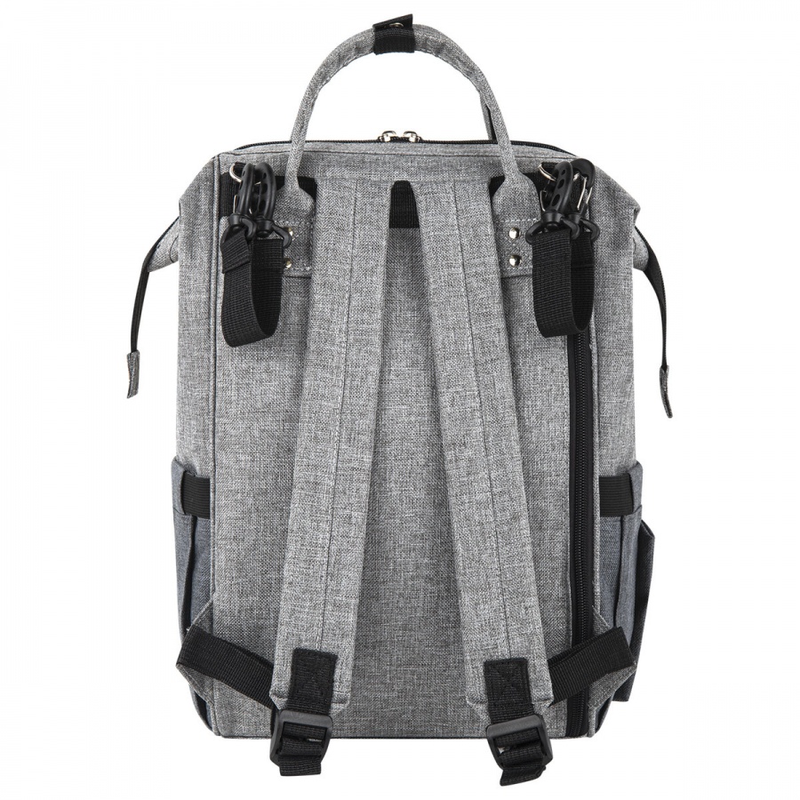 Рюкзак для мамы Brauberg Mommy, крепления для коляски, термокарманы, серый, 41x24x17см (270818)