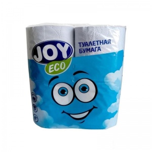 Бумага туалетная 2-слойная Joy Eco, белая, 17.5м, 4 рул/уп