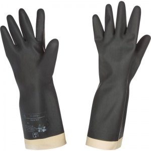 Перчатки защитные латексные КРИЗ КЩС тип 1, черные, размер 1, 1 пара