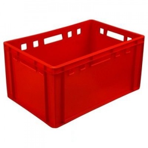 Ящик (лоток) универсальный, ПНД, 600х400х300мм, сплошной, красный (210)