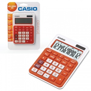 Калькулятор настольный Casio MS-20NC-RG (12-разрядный) функция коррекции, оранжевый (MS-20NC-RG)