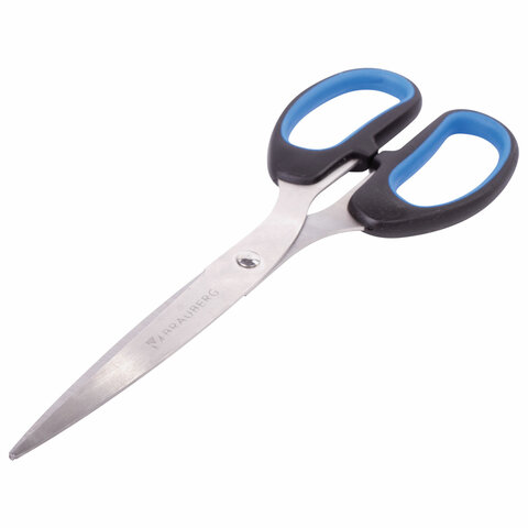 Ножницы Brauberg Classic+ 205мм, симметричные ручки, черно-синие (236449)