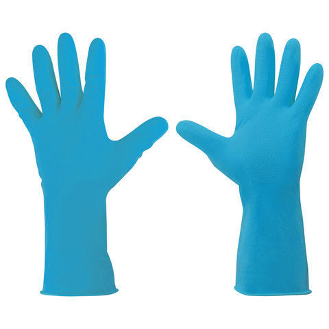 Перчатки нитриловые Лайма, размер М, х/б напыление, синие, 12 пар (604998)