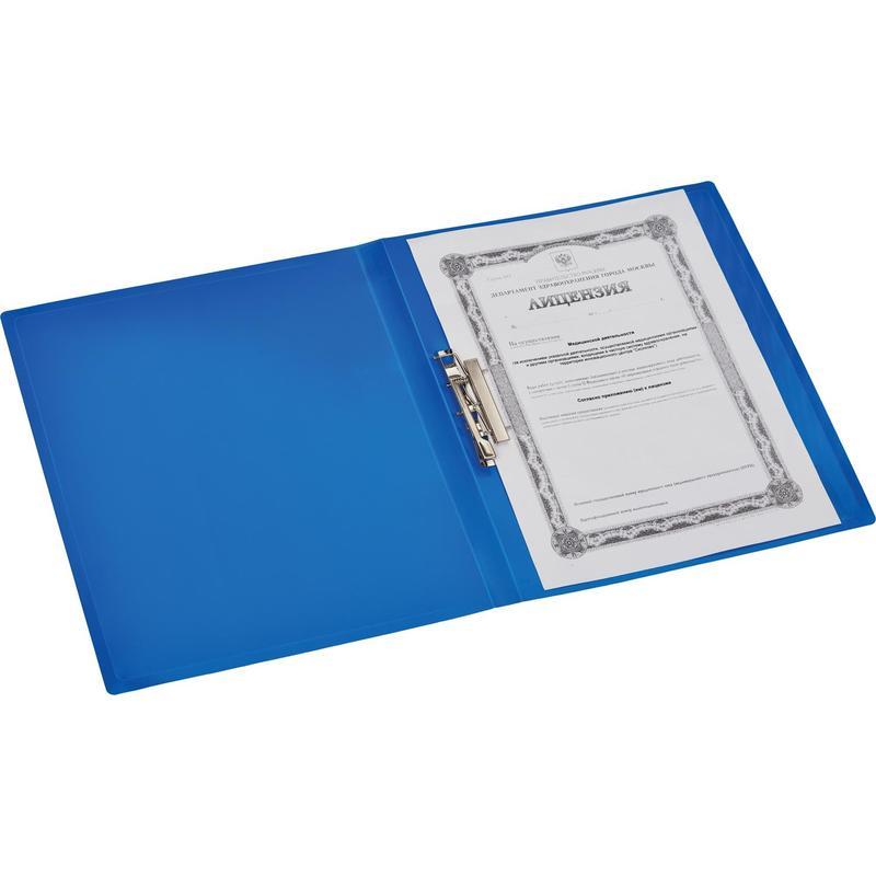 Папка с зажимом Attache Label (А4, до 150л., полипропилен) синяя