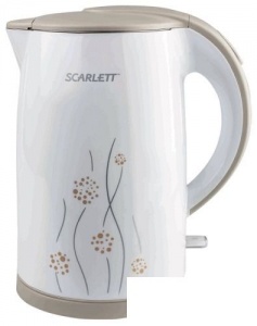 Чайник электрический Scarlett SC-EK21S08, 2150Вт, белый и бежевый (SC-EK21S08)