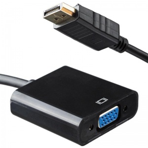 Адаптер видео Cablexpert, DisplayPort - VGA, 0.15м, черный (20M/15F)
