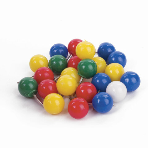 Кнопки силовые Brauberg, цветные, набор разной формы, пластиковая упаковка (223518)