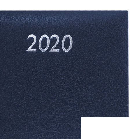 Ежедневник датированный на 2020 год А5 Brauberg Profile (168 листов) обложка кожзам &quot;под фактурную кожу&quot;, синяя (129708)