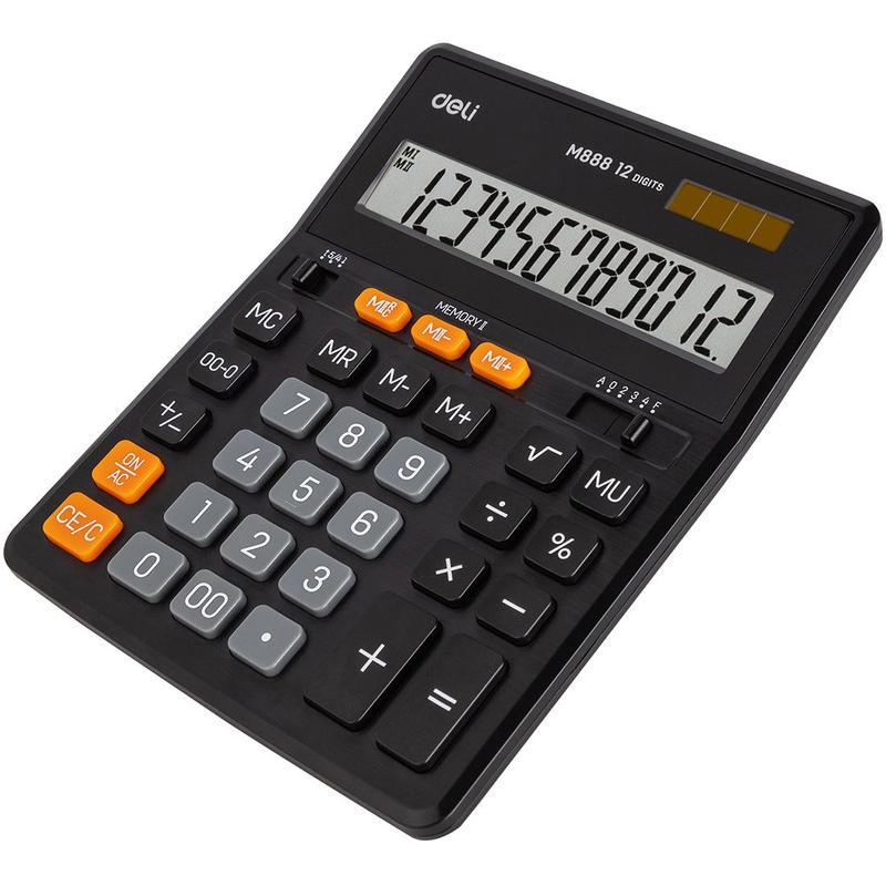 Калькулятор настольный Deli EM888 (12-разрядный) черный