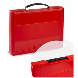 Папка-портфель Стамм (А4, 1 отделение, пластик, 270x350x45мм, выдвижная ручка) красная (ПФ23), 12шт.
