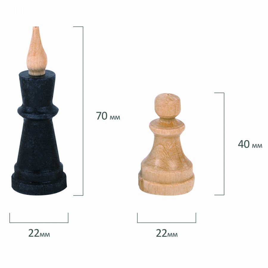 Игра настольная Шахматы Золотая сказка, классические обиходные, деревянные лакированные, доска 29х29см