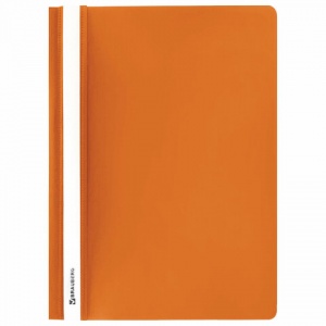 Папка-скоросшиватель Brauberg (А4, 130/180мкм, до 100л., пластик) оранжевый (228673)