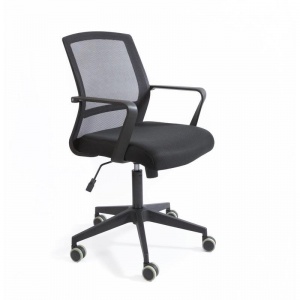 Кресло офисное Кембридж CH-502, ткань/сетка черная, пластик