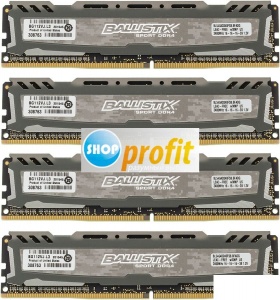 Модуль памяти (комплект) DIMM 4x4096Mb Crucial Ballistix Sport LT BLS4C4G4D240FSB, DDR4, 2400MHz, Retail (BLS4C4G4D240FSB)