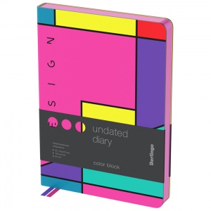 Ежедневник недатированный А5 Berlingo "Color Block" (136 листов) обложка кожзам, розовый срез, с рисунком (UD2_03S03)