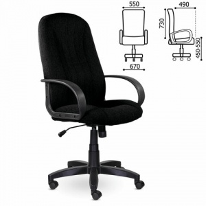 Кресло руководителя Brabix Classic EX-685, ткань С черная, пластик