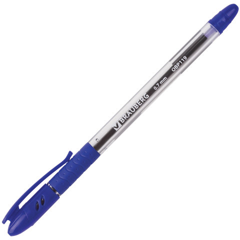 Ручка шариковая Brauberg Glassy (0.35мм, синий цвет чернил, масляная основа) 12шт. (142698)