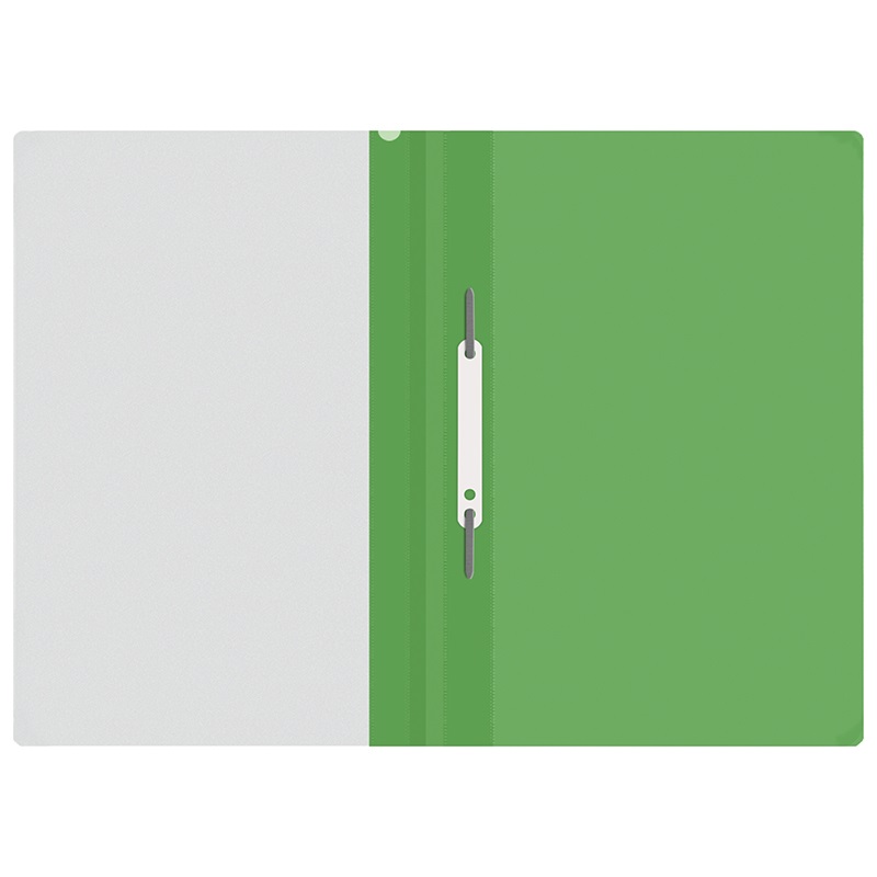 Папка-скоросшиватель OfficeSpace (А4, до 100л., пластик) зеленая с прозр. верхом (Fms16-3_11691), 20шт.