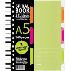 Бизнес-тетрадь А5 Attache Selection Spiral Book, 140 листов, клетка, на спирали, салатовая (170x206мм)