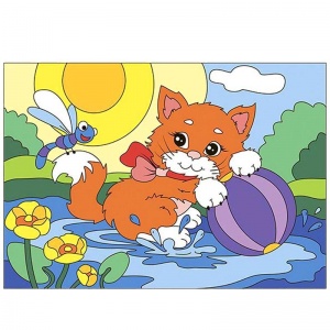 Картина по номерам Lori "Радостный котенок" (Ркн-034), 10шт.