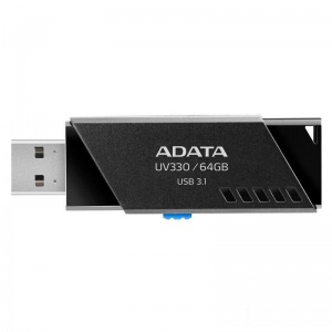 Флэш-диск USB 64Gb A-DATA AUV330, USB3.1, черный