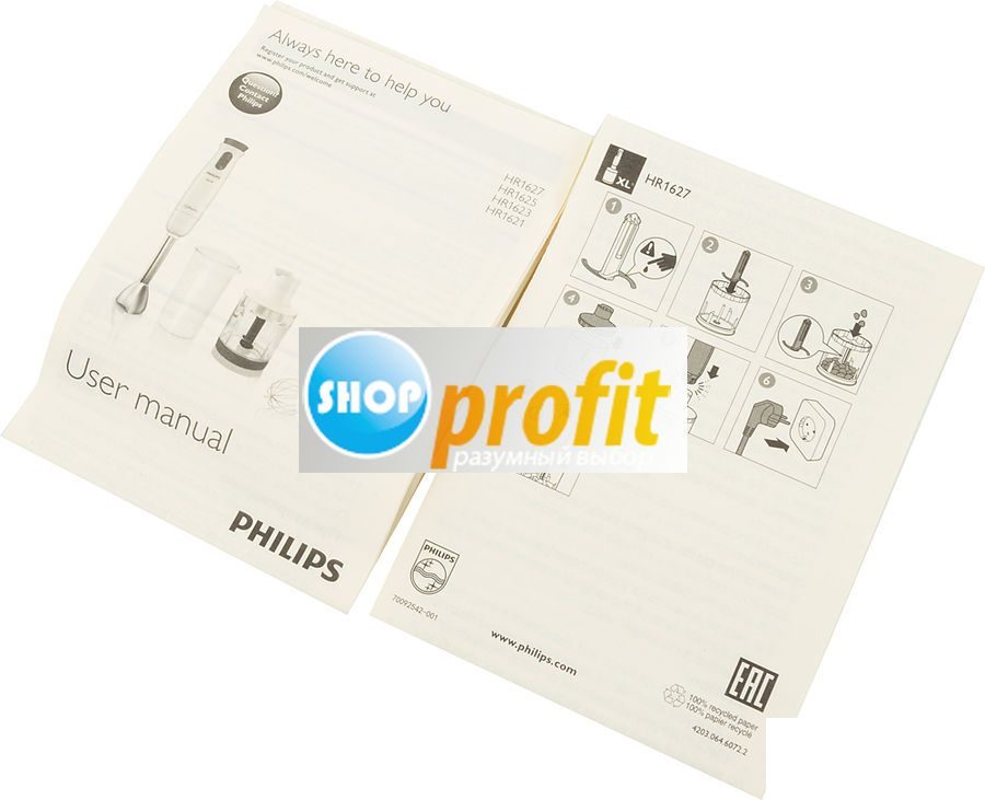 Блендер погружной Philips HR1627/00, белый (HR1627/00)
