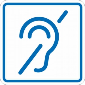 Знак безопасности Технотерра "Знак доступности объекта для инвалидов по слуху И14" (150х150мм, пластик, тактильный) 1шт.