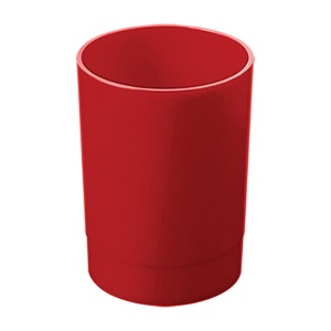 Подставка для пишущих принадлежностей Стамм "Лидер", круглая, пластик красный (ПС-30506)