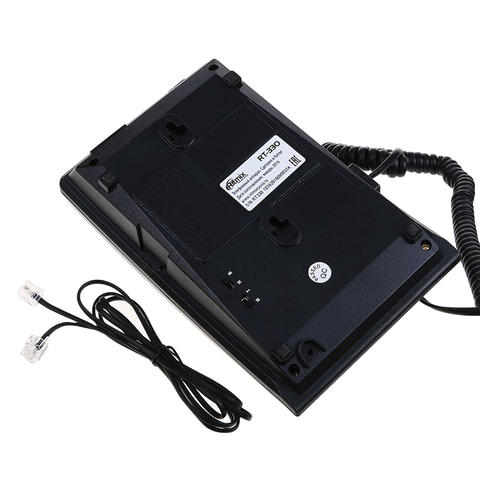 Проводной телефон Ritmix RT-330 black, быстрый набор 3 номеров, мелодия удержания, черный (15118350)
