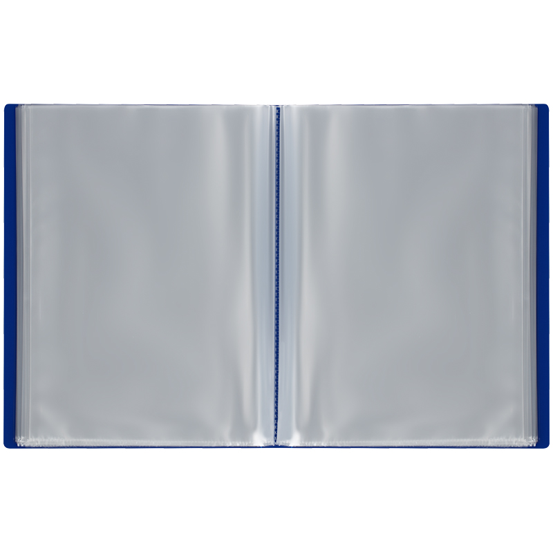 Папка файловая 100 вкладышей Стамм (А4, 30мм, 600мкм, пластик) синяя (ММ-32213)