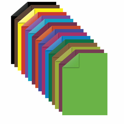Бумага цветная двусторонняя офсетная Юнландия &quot;Олененок&quot; (16 листов, 16 цветов, А4) (111326)