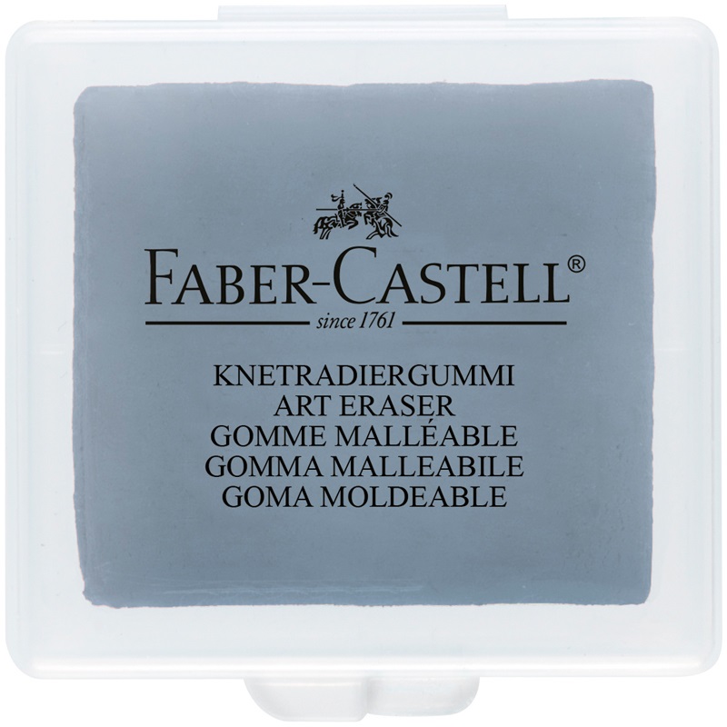Ластик-клячка Faber-Castell (40x35x10мм) серый, пластик. контейнер, 1шт. (127220)