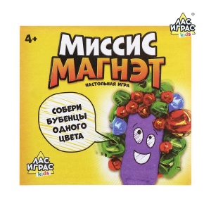 Игра настольная Лас Играс Kids "Миссис Магнэт", магнитный жезл, бубенцы 4-х цветов (4186650)