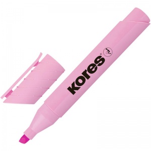 Маркер-текстовыделитель Kores High Liner Plus Pastel (0.5-5мм, розовый), 12шт.
