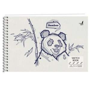 Блокнот для зарисовок А5, 80л Listoff "Panda Book" (165х248мм, евроспираль, матовая ламинация, обложка 7Бц)