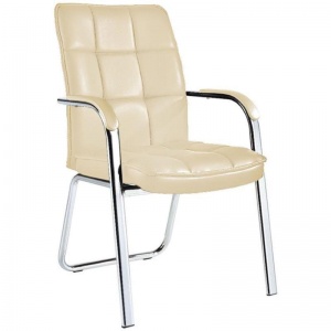 Конференц-кресло EChair 810 VPU, кожзам бежевый, хром, 4шт.