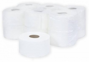 Бумага туалетная для диспенсера 2-слойная Терес Комфорт миди, белая, 180м, 12 рул/уп (Т-0080)
