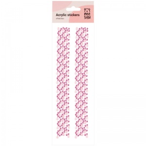 Наклейки акриловые MESHU "Pink line", 25x7,8см, стразы, 500 наклеек, инд. уп., европодвес, 20 уп. (MS_36652)