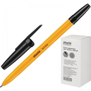 Ручка шариковая Attache Economy (0.5мм, черный цвет чернил, оранжевый корпус) 50шт.
